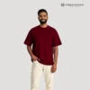 maroon oversized t shirt urbancrew clothing