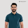 petrol blue polo tshirt urbancrew clothing
