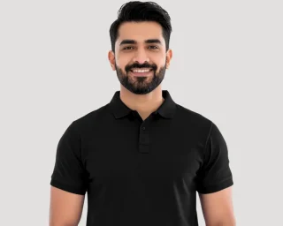 black polo tshirt urbancrew clothing