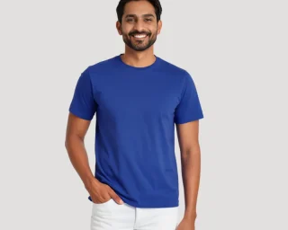 royal blue round neck men tshirts urbancrew clothing